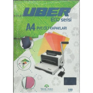 TEKNİK 15201003E UBER ECO A4 PVC CİLT KAPAĞI ŞEFFAF 100LÜ (TEK PAKET)