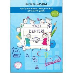 YUVA 1.SINIF DİK TEMEL HARFLERLE GÜZEL YAZI DEFTERİ STANDART ÇİZGİLİ 32 SAYFA - TEKLİ