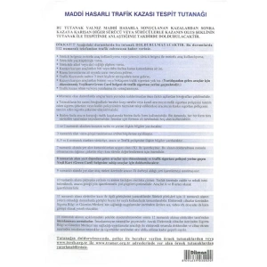 DİLMAN 3002 KAZA TESPİT TUTANAĞI FORMU OTOKOPİLİ - TEKLİ