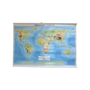 ODAK 70X100 DÜNYA SİYASİ - FİZİKİ HARİTASI ( ÇİFT TARAFLI)