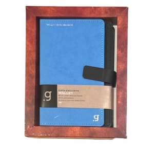 GIPTA WALLET İPLİK DİKİŞLİ SERT DERİ KAPAK A5 96YP. KUTULU ÇİZGİLİ DEFTER 8517 - TEKLİ