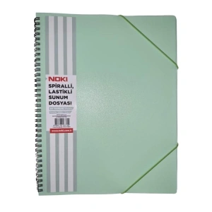 NOKİ  A4 SPİRALLİ LASTİLKİ 60LI SUNUM DOSYASI -  PASTEL YEŞİL