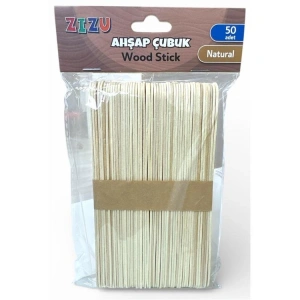 ZİZU DK2406 AHŞAP BÜYÜK BOY (GENİŞ) DİL ÇUBUĞU NATUREL 50Lİ