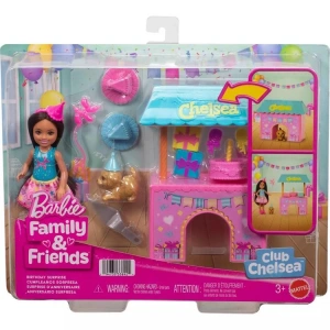 MATTEL MTL-JKH54 BARBIE CHELSEA FAMILY AND FRIENDS DOĞUM GÜNÜ PARTİSİ SÜRPRİZİ OYUN SETİ 3+