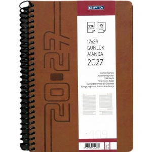 GIPTA 409-PLK PORTAL SERT KAPAK SPİRALLİ 17X24 GÜNLÜK AJANDA