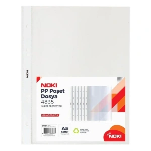 NOKI 4835 ŞEFFAF PP POŞET DOSYA A5 100LÜ TEK PAKET