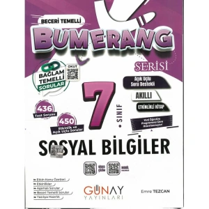 GÜNAY 7. SINIF BUMERANG AKILLI ETKİNLİKLİ KİTAP SOSYAL BİLGİLER SORU BANKASI