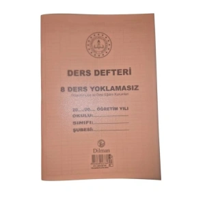 DİLMAN 8 DERSLİ YOKLAMASIZ DERS DEFTERİ