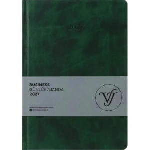 VICTORIAS JOURNALS 226-2374 17x24 cm BUSINESS 416 SAYFA AYRAÇ KESİMLİ SAYFALAR GÜNLÜK AJANDA - YEŞİL