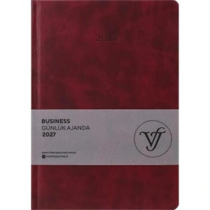 VICTORIAS JOURNALS 226-2375 17x24 cm BUSINESS 416 SAYFA AYRAÇ KESİMLİ SAYFALAR GÜNLÜK AJANDA - BORDO