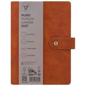 VICTORIAS JOURNALS 226-2395 14x20,5 cm NUBO 416 SAYFA DEĞİŞEBİLEN İÇ ESNEK KAPAK GÜNLÜK AJANDA - KAHVERENGİ