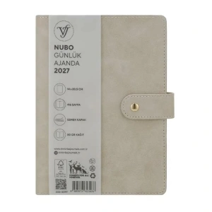 VICTORIAS JOURNALS 226-2397 14x20,5 cm NUBO 416 SAYFA DEĞİŞEBİLEN İÇ ESNEK KAPAK GÜNLÜK AJANDA - KREM