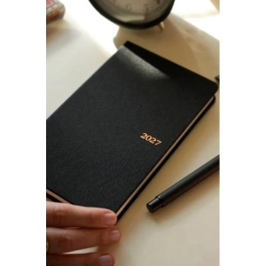 VICTORIAS JOURNALS 226-4062 10x17 cm CANVAS 100 GR HAFTALIK AJANDA - SİYAH