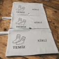 Ellesill Baskılı Kirli Temiz Seyahat Torbası - Çift Bölmeli Gabardin Kumaş 40x25 cm
