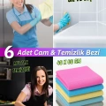 Ellesill 6 Adet Cam Bezi ve Temizlik Bezi 40x60 cm - Açık ve Koyu Renk (2 Paket)