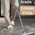 Kauçuk Zemin Çekpas Fırça Sihirli Süpürge 2si 1 Arada Ayarlanabilir Uzayan Saplı Tüy Toplayıcı Mop