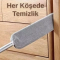 Mikrofiber Başlıklı Dip Köşe Temizleme Mopu Dar Alan Toz Alma Fırçası Pratik Mop