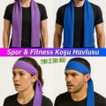 Ellesill Hızlı Kuruyan Spor Havlusu Fitness Havlusu Koşu Havlusu 110x30 cm - PowerCool