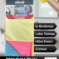 Ellesill İthal 3lü Premium Mikrofiber Cam Bezi, Temizlik Bezi, Kurulama Bezi 50x40cm