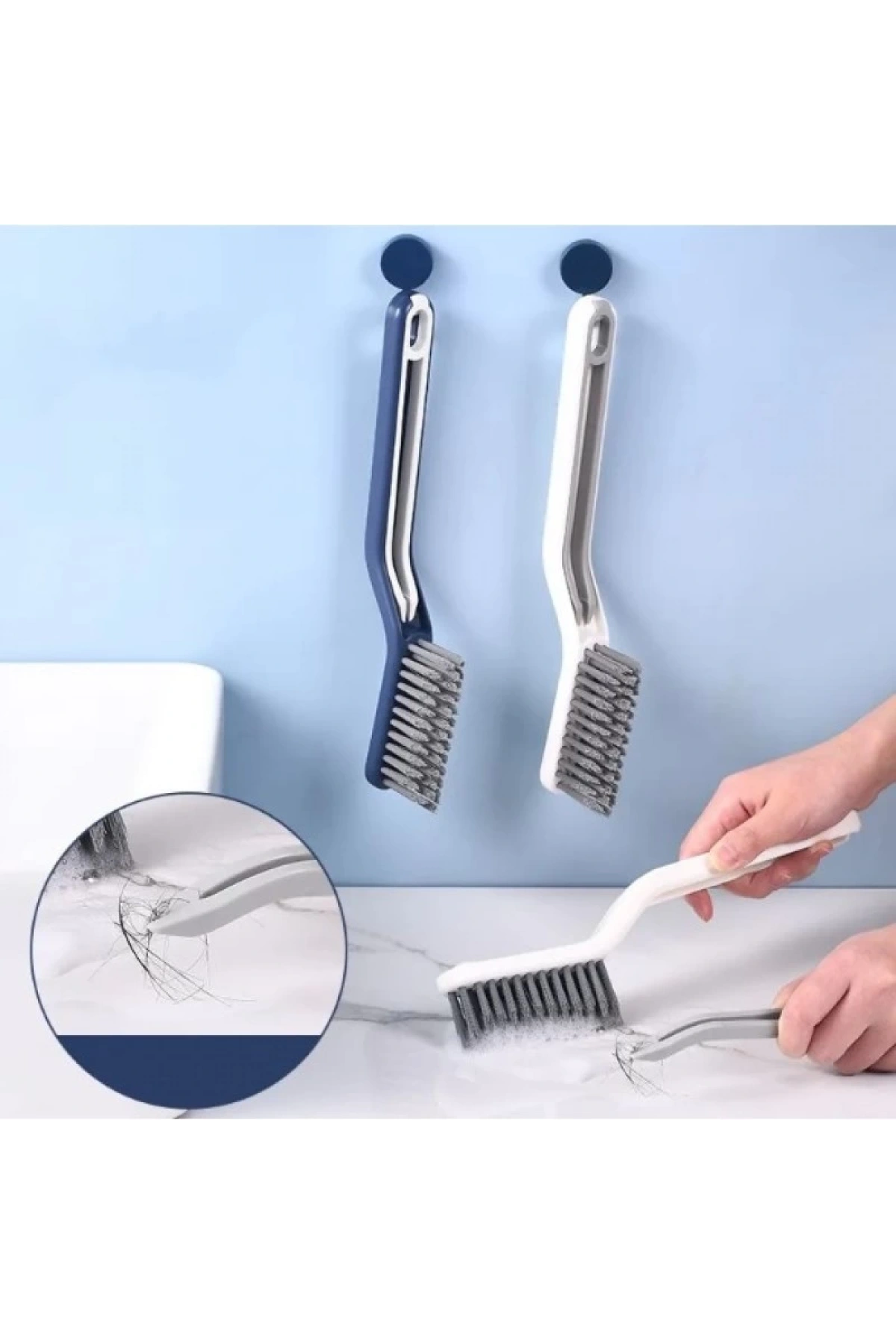 Ellesill Cımbızlı Sert Temizlik Fırçası Derz ve Köşe Temizleyici - GripBrush