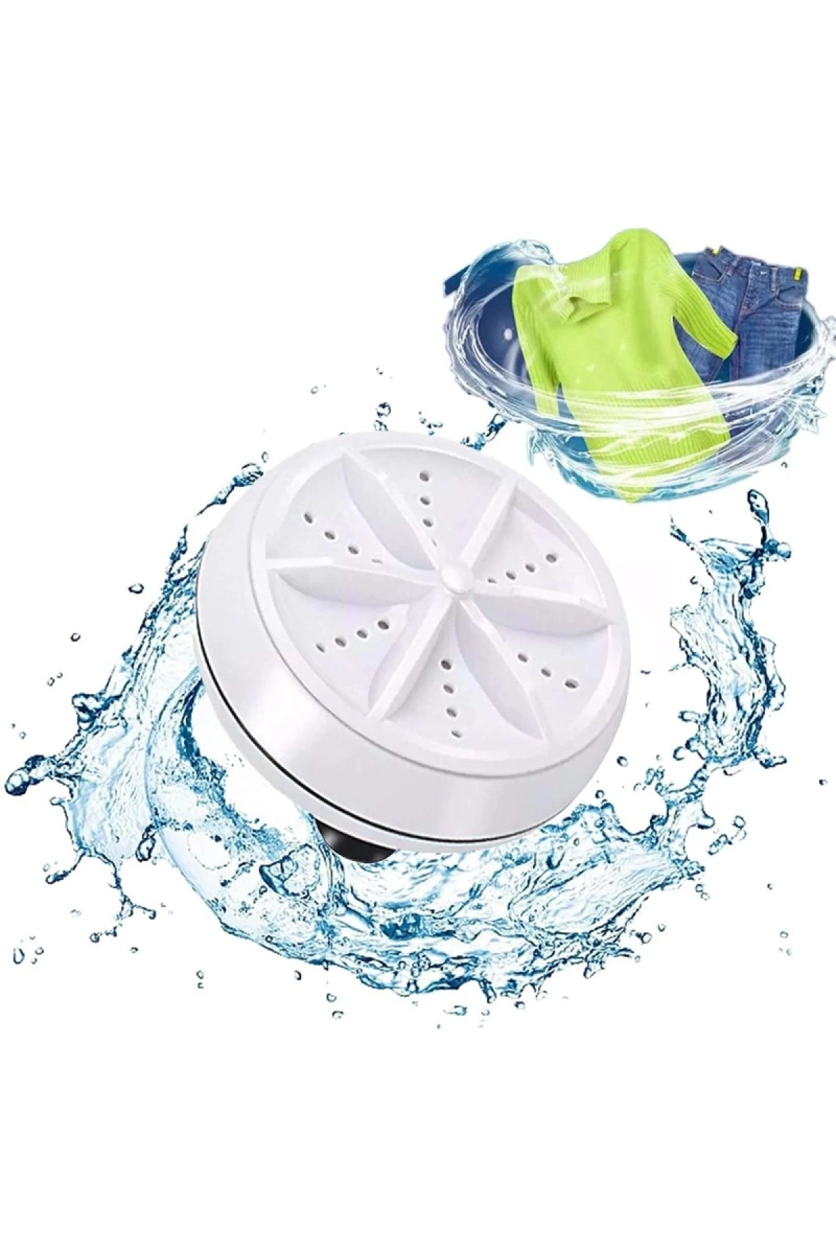 Ellesill Mini Portatif Çamaşır Makinesi - Ultrasonik USB’li Kompakt Taşınabilir Çamaşır Makinası