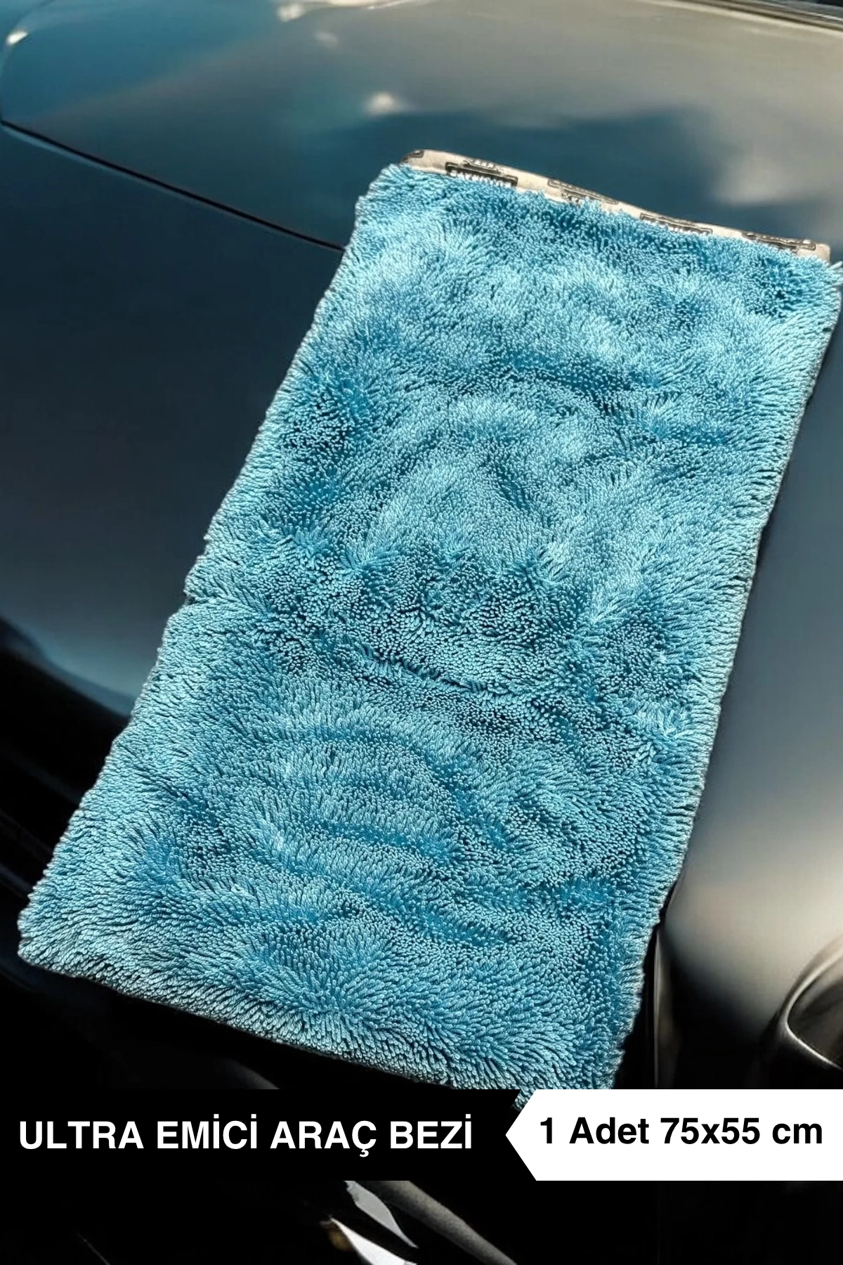 Car Veluxe Ultimate Tüy Bırakmayan Mavi Araç Kurulama Bezi 75x55 cm