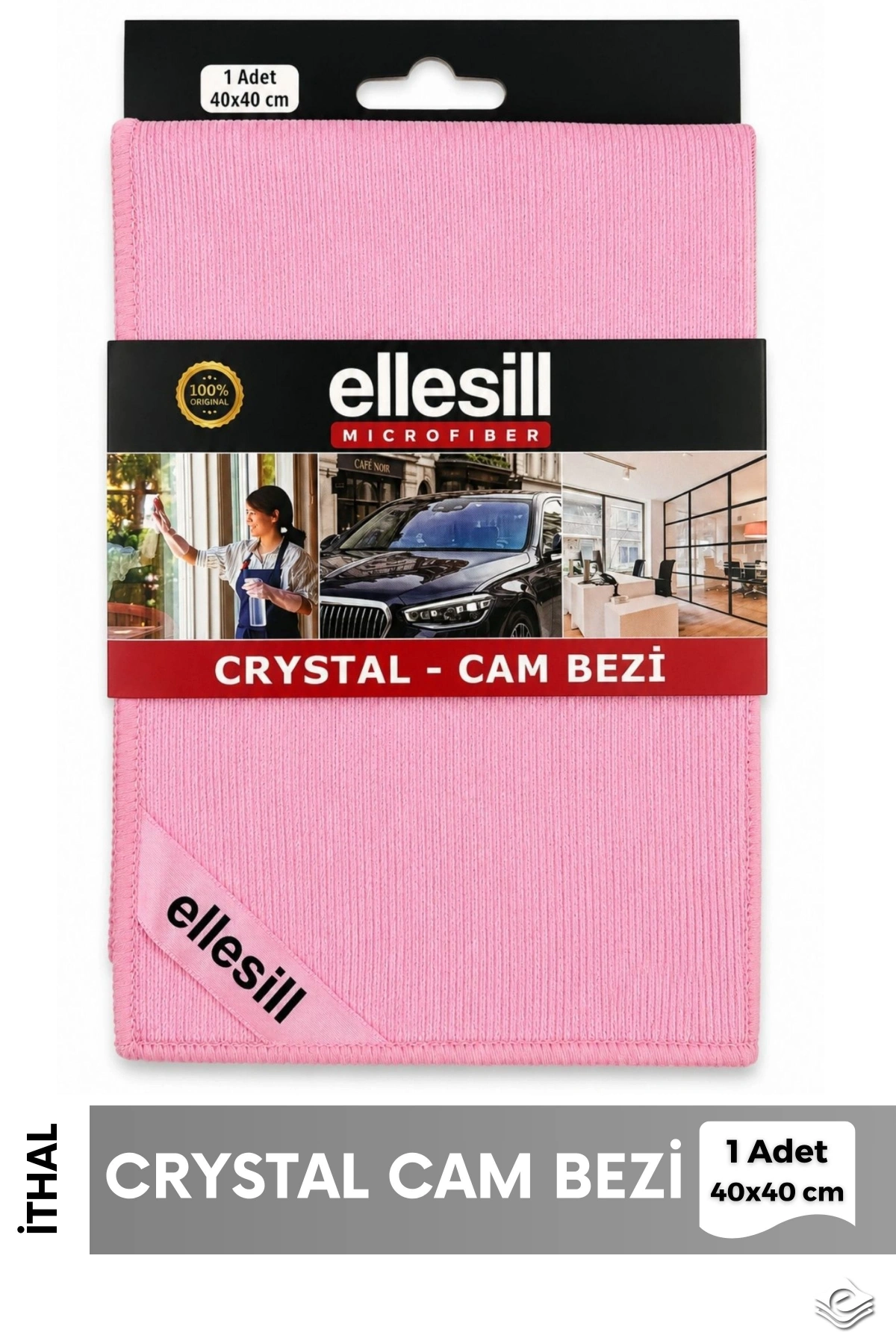 Crystal Pembe Cam Bezi 40x40 cm - (1 Adet)