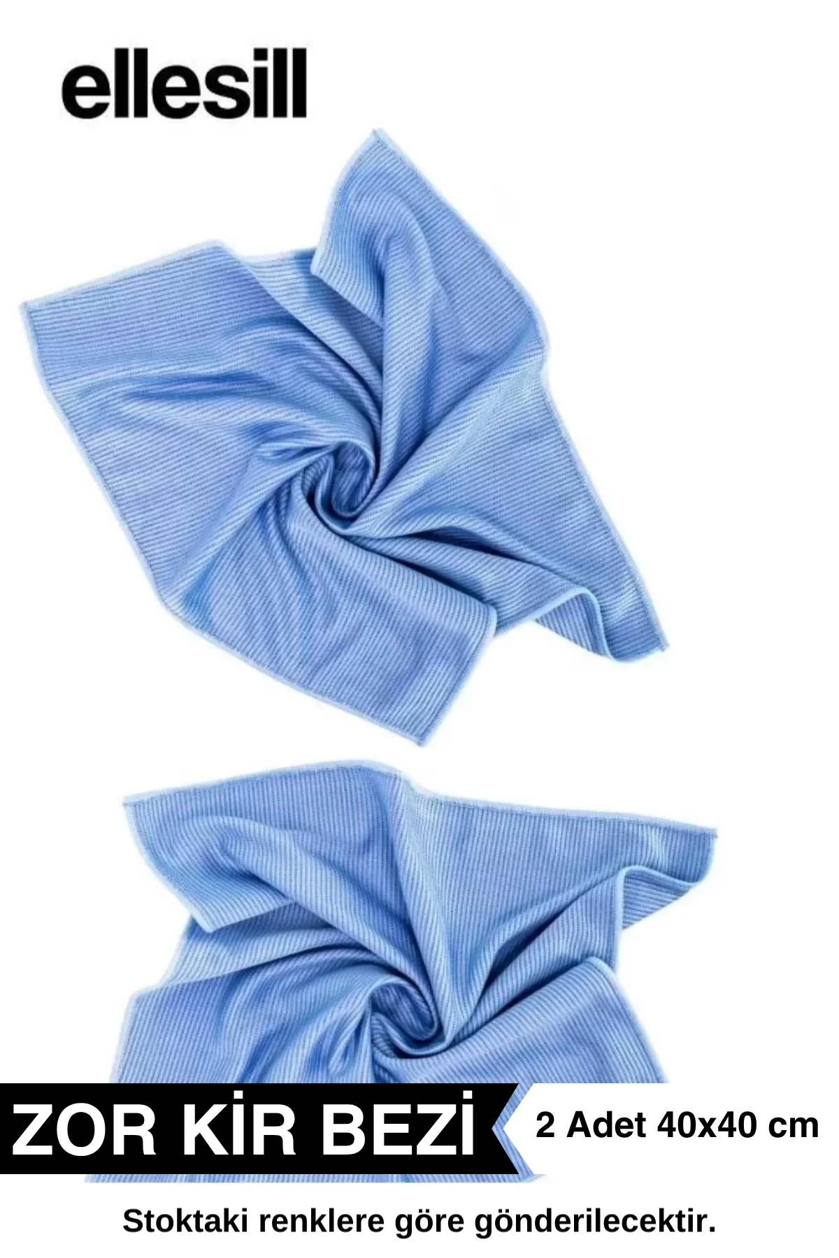 2li Zor Kir ve Yağ Temizlik Bezi 40x40 cm Mavi (2 Adet) - Ellesill