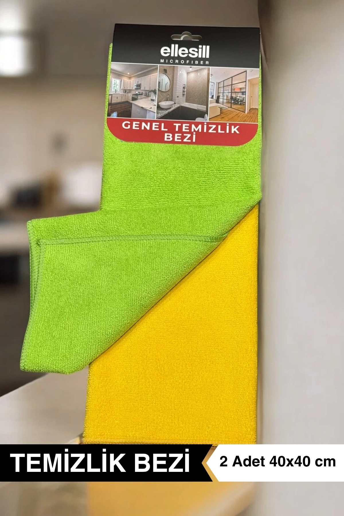 Ellesill 2’li Genel Mikrofiber Temizlik Bezi 40x40 cm - UltraDuo