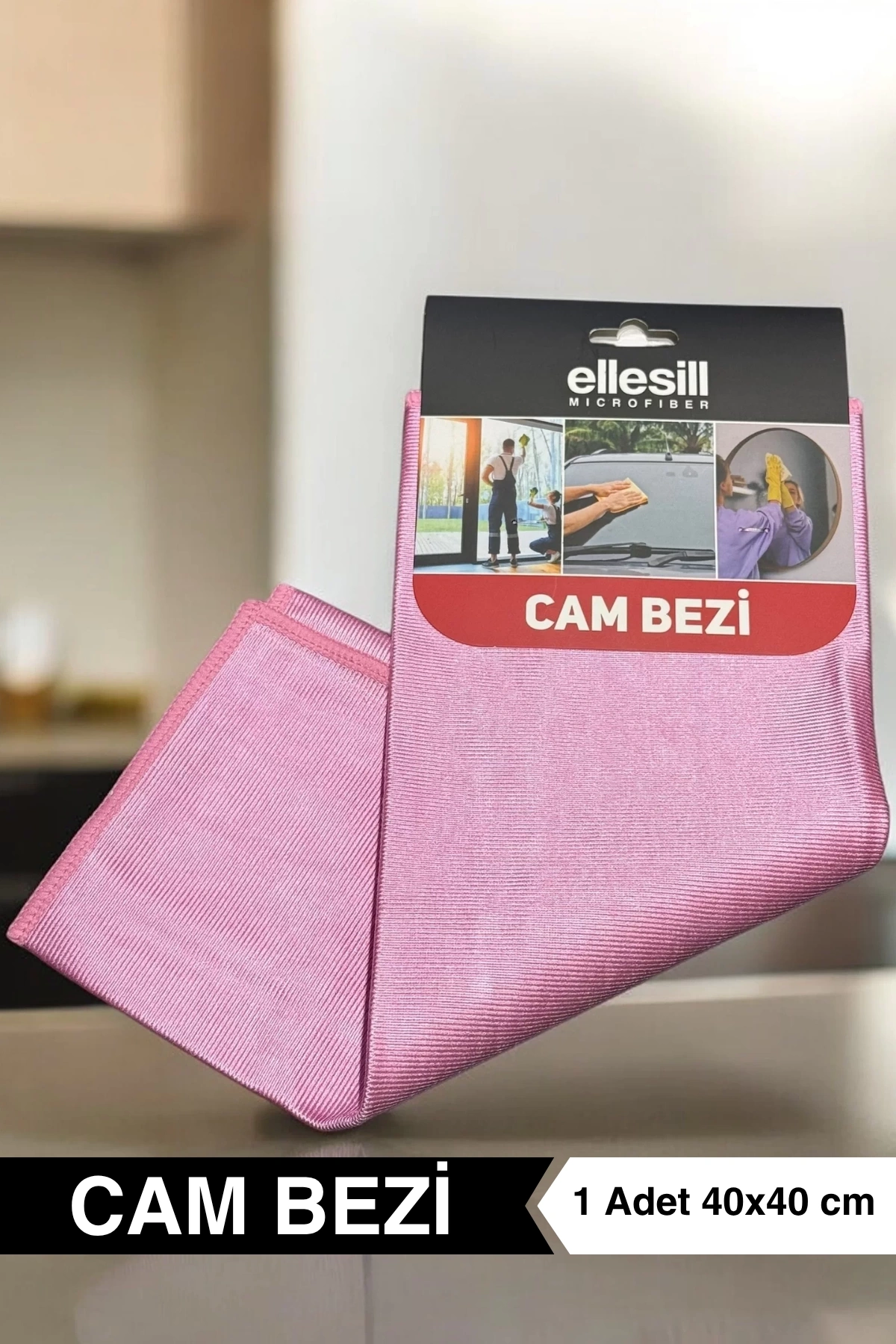 Ellesill Germany Mikrofiber Cam Bezi 40x40 Pembe - CrystalClear