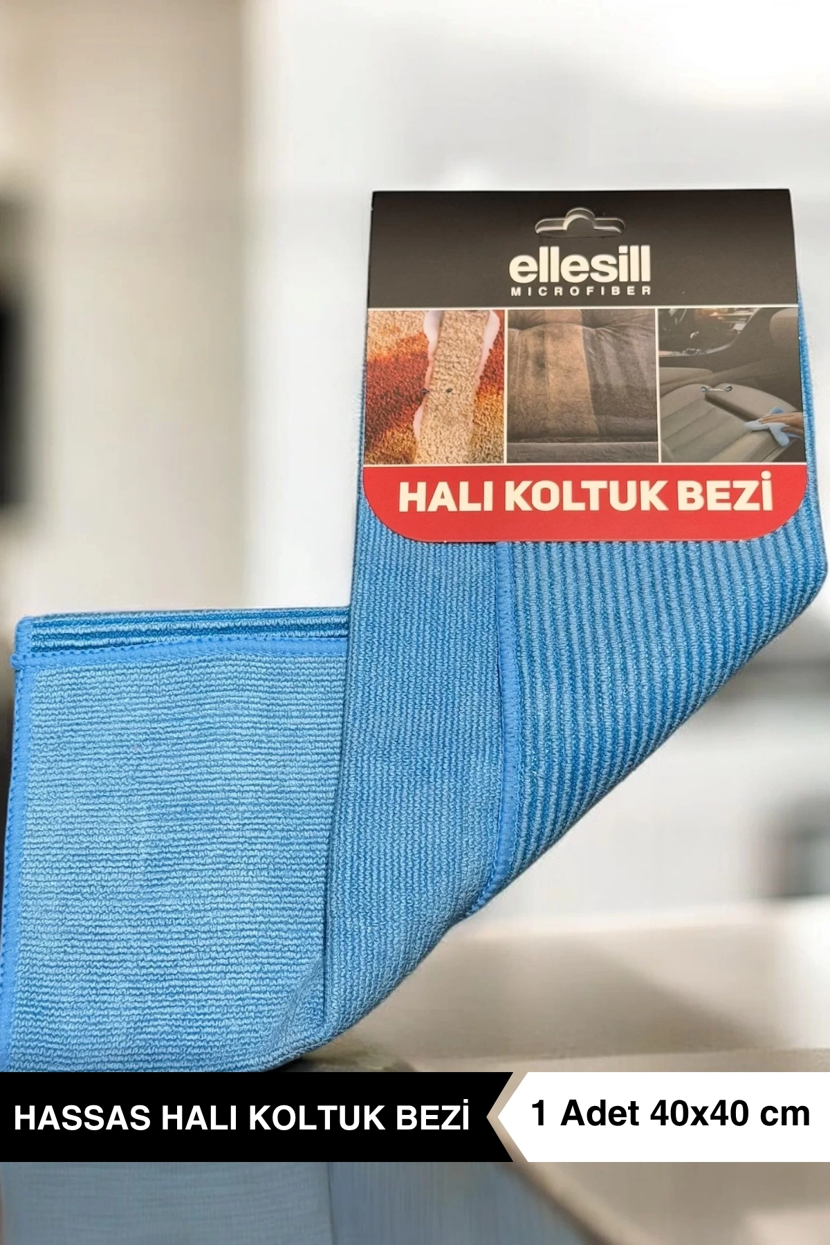Ellesill Hassas Halı ve Koltuk Bezi Mavi Renk 40x40 cm - Velvet Touch