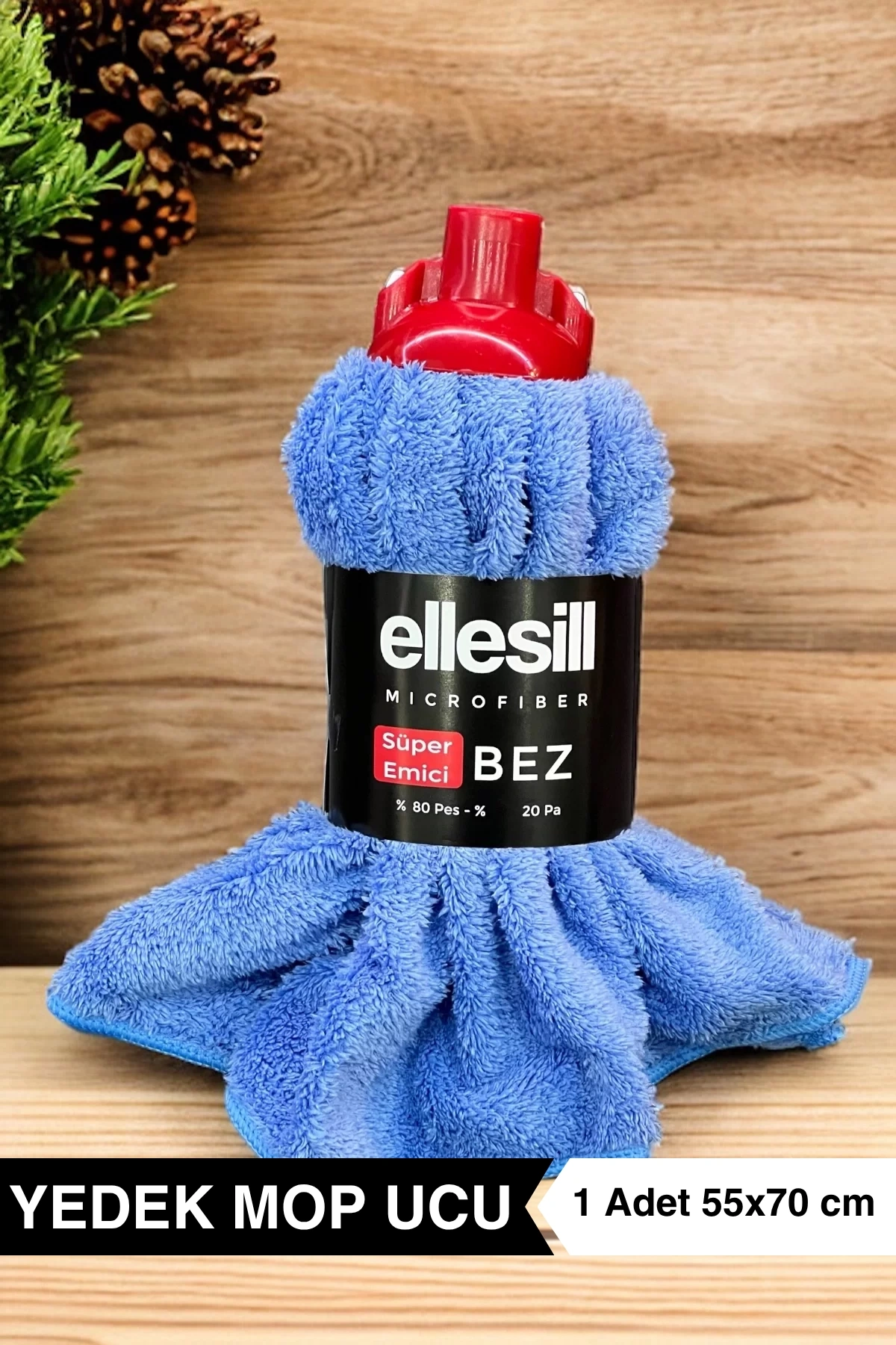 Ellesill Mikrofiber Mop Bezi Mavi Renk | Yedek Mop Ucu