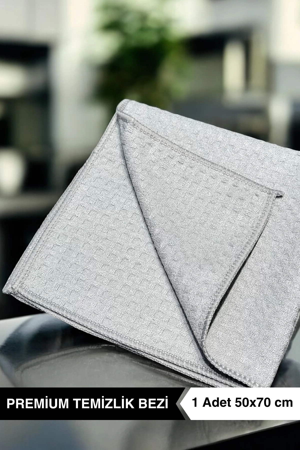 Ellesill Premium Mikrofiber Genel Temizlik Bezi Gri Renk - 50x70 cm