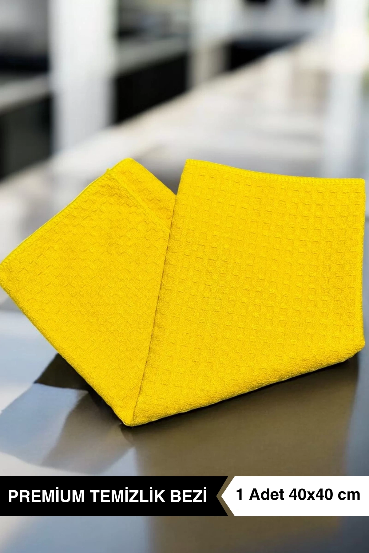 Ellesill Premium Mikrofiber Genel Temizlik Bezi Sarı Renk - 40x40 cm