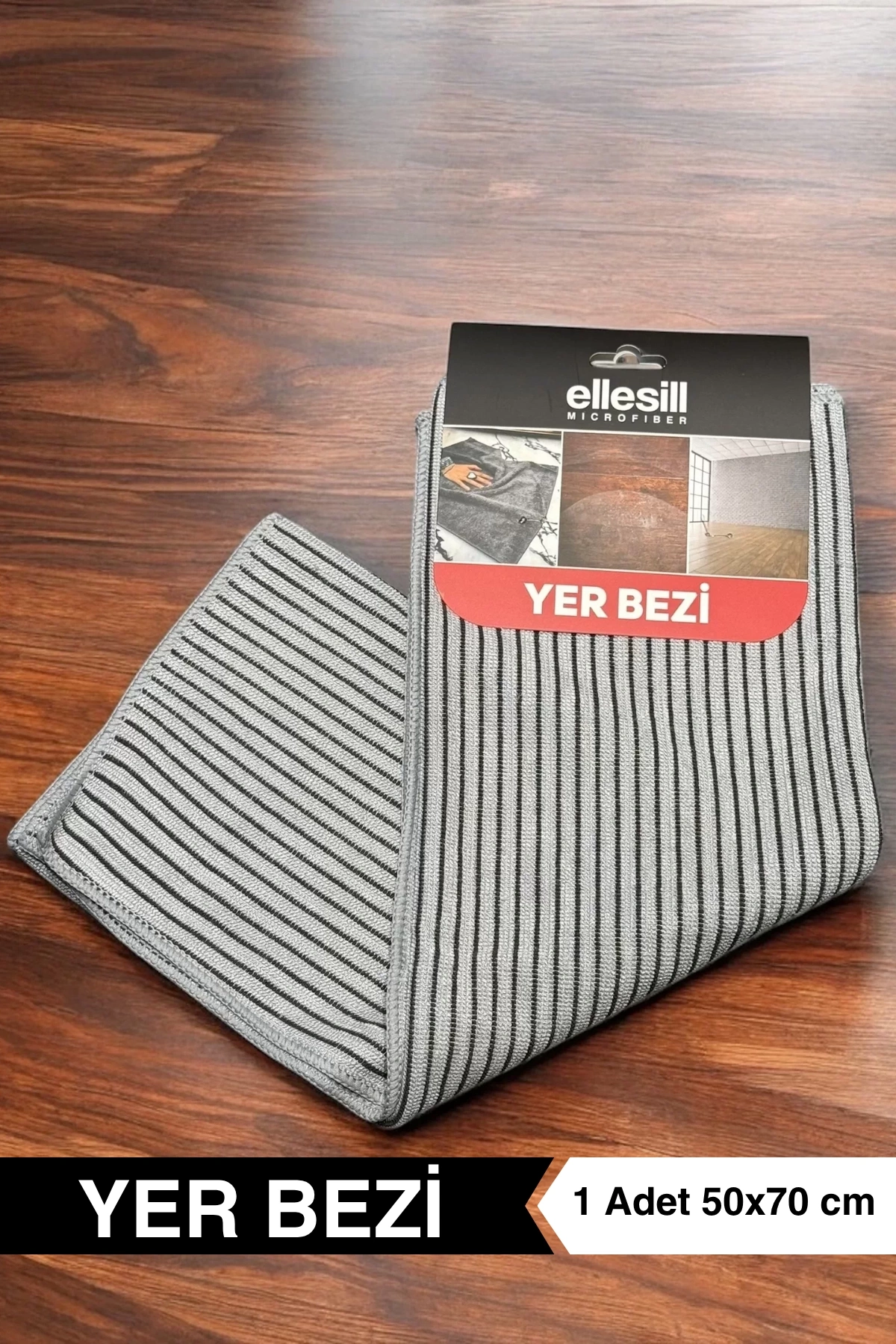 30 Paket Toptan Premium Yer Bezi 50x70 cm Siyah Çizgili Mikrofiber Temizlik Bezi - FloorClothX