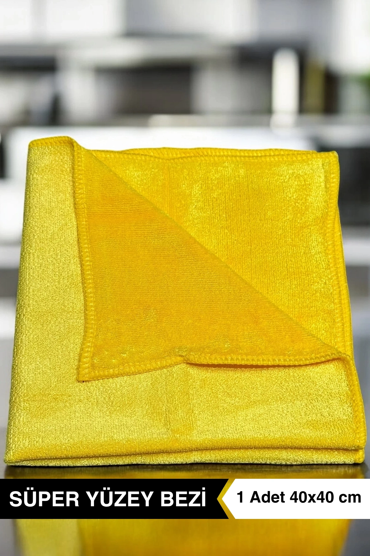 Ellesill Süper Yüzey Temizlik Bezi 40x40 cm Sarı - Kaliteli Mikrofiber