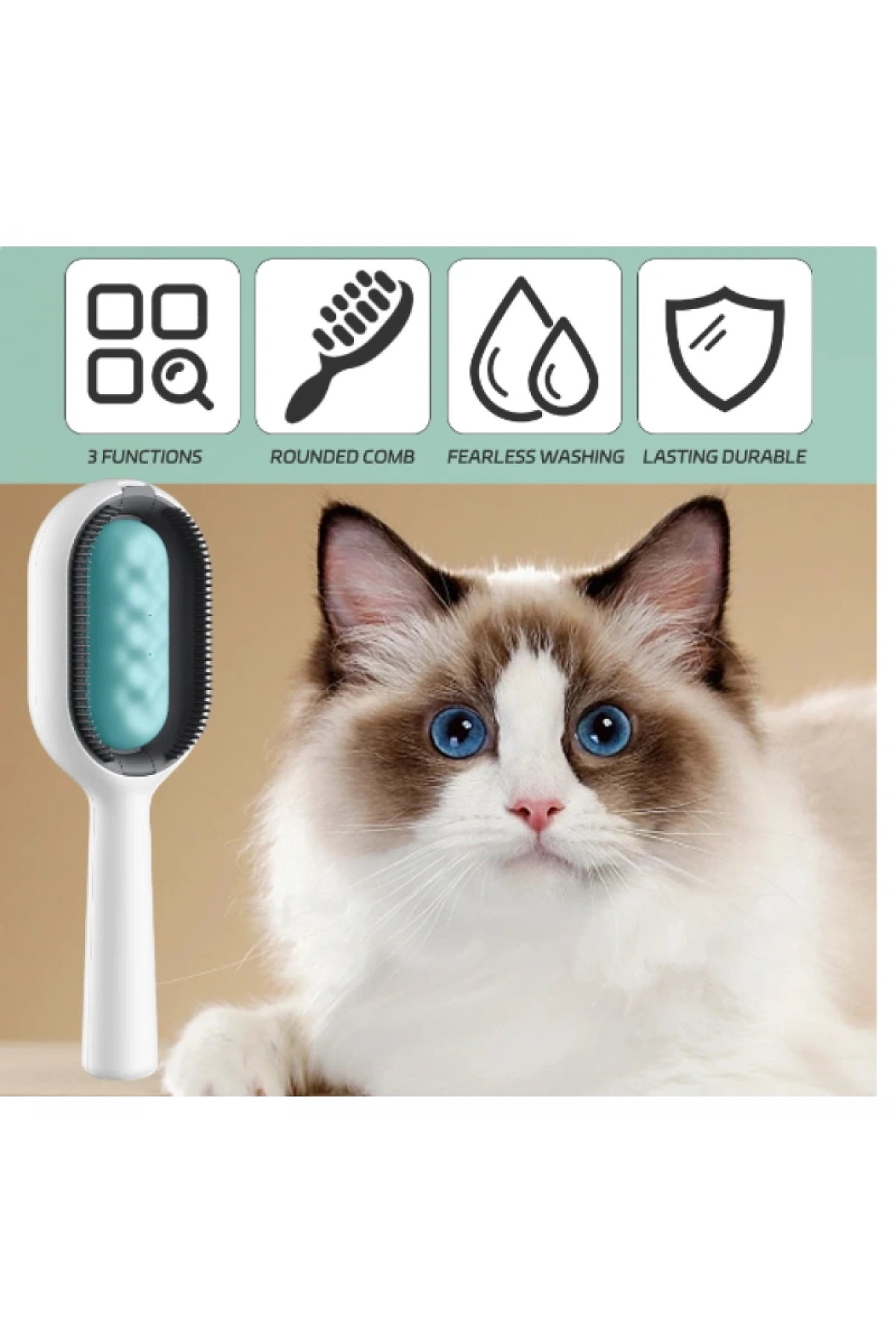 Ellesill Tüy Toplama Tarağı - Kedi Köpek Bakım ve Keçeleşme Önleyici Fırça - PetGroom