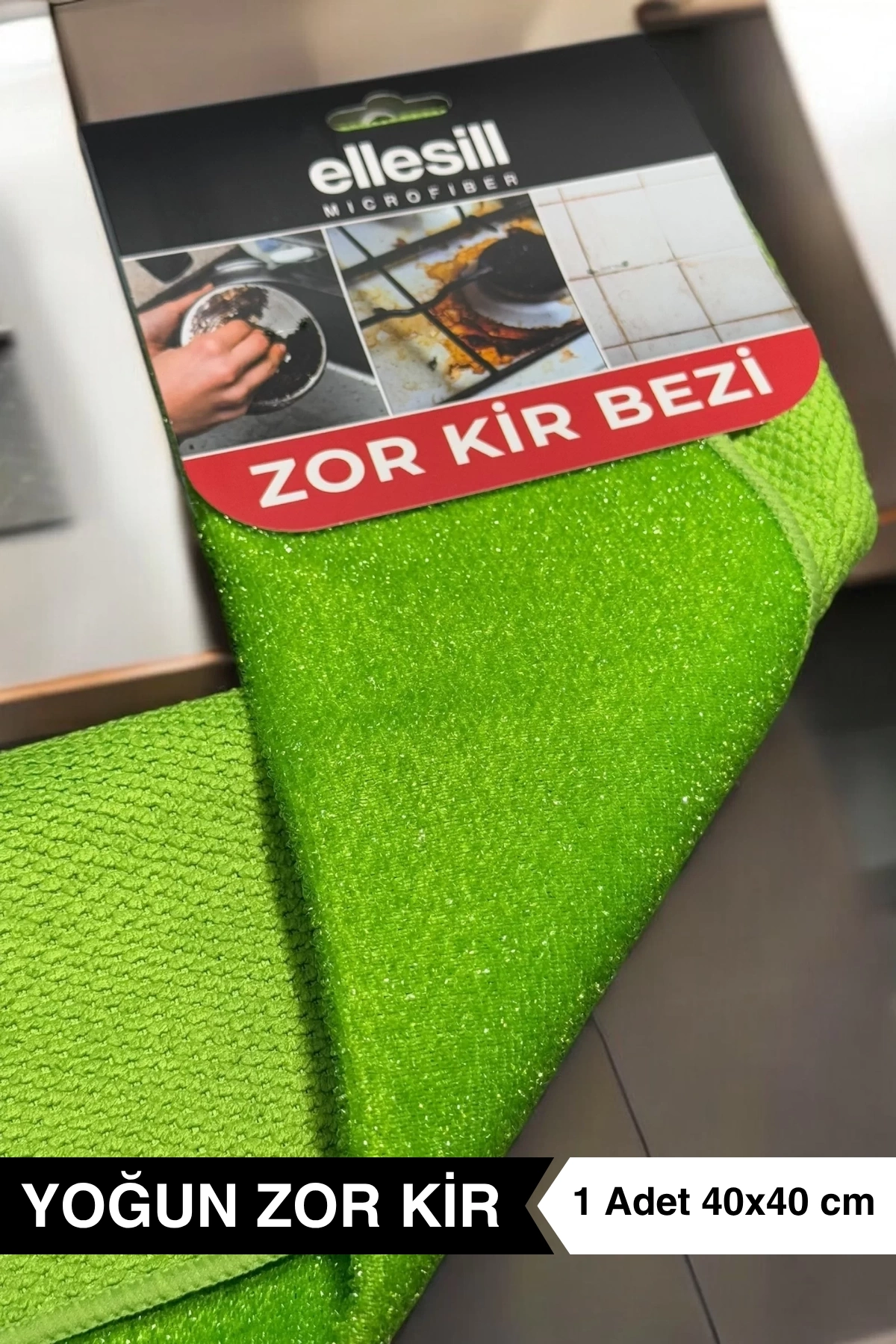 Ellesill Yoğun Zor Kir Temizleme Bezi Yeşil 40x40 cm - StainMaster