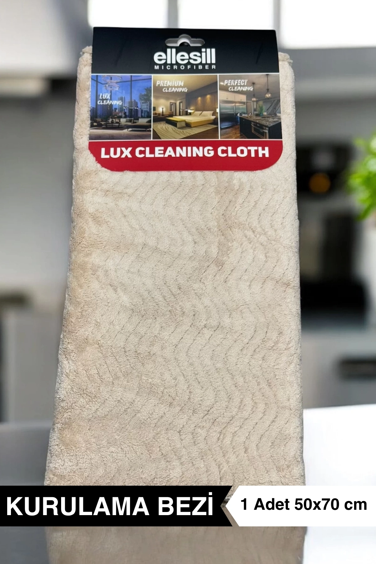 Ellesill Yüksek Emici Mikrofiber Kurulama Bezi Bej 50x70 cm - Soft Luxe