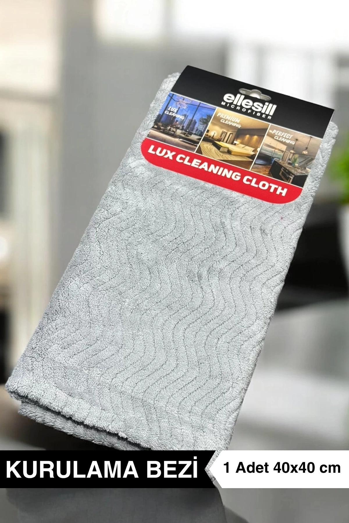 Ellesill Yüksek Emici Mikrofiber Kurulama Bezi Gri 40x40 cm - Soft Luxe