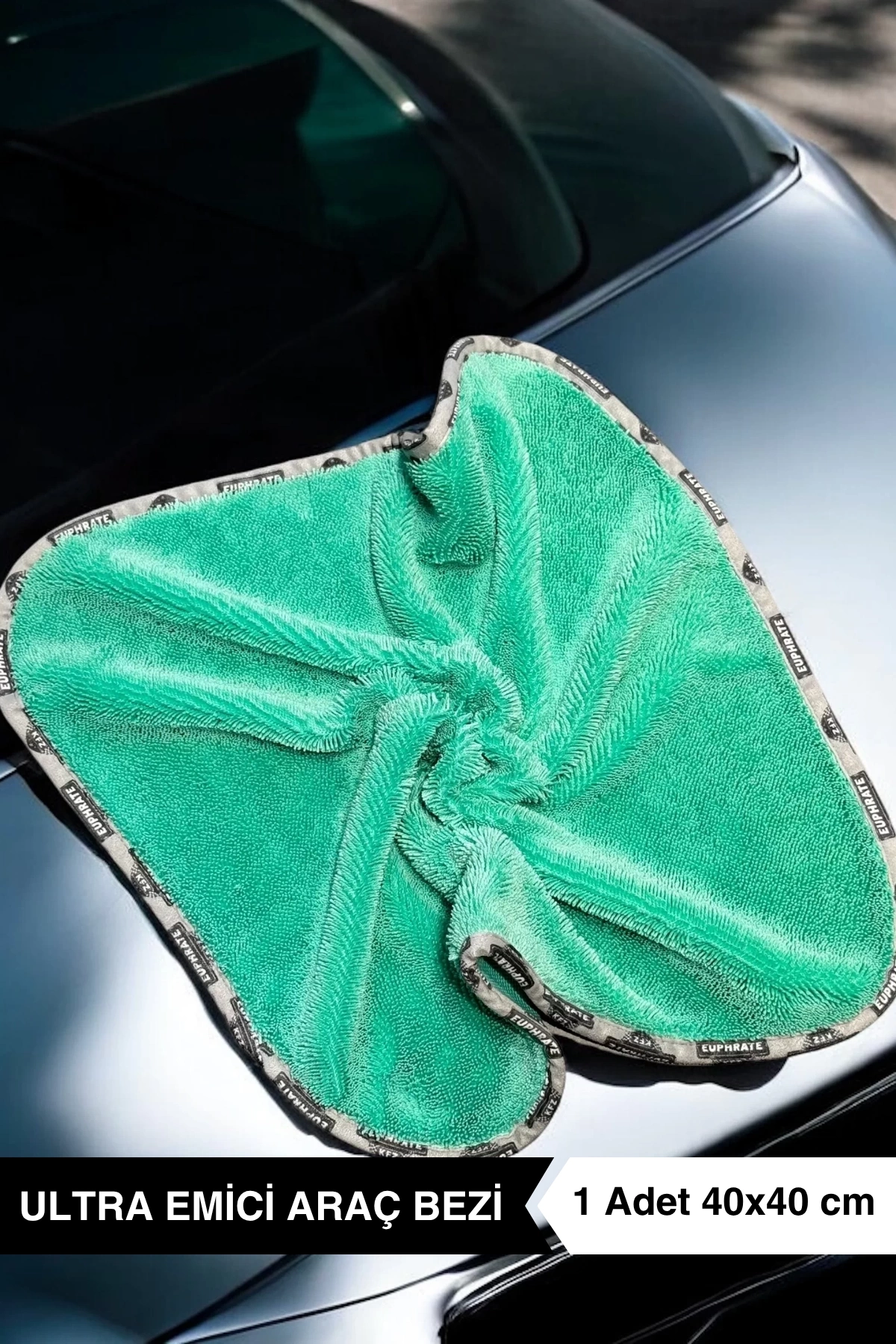 Mavi Ultra Emici Araç Kurulama ve Temizlik Bezi 40x40 cm - Car Veluxe