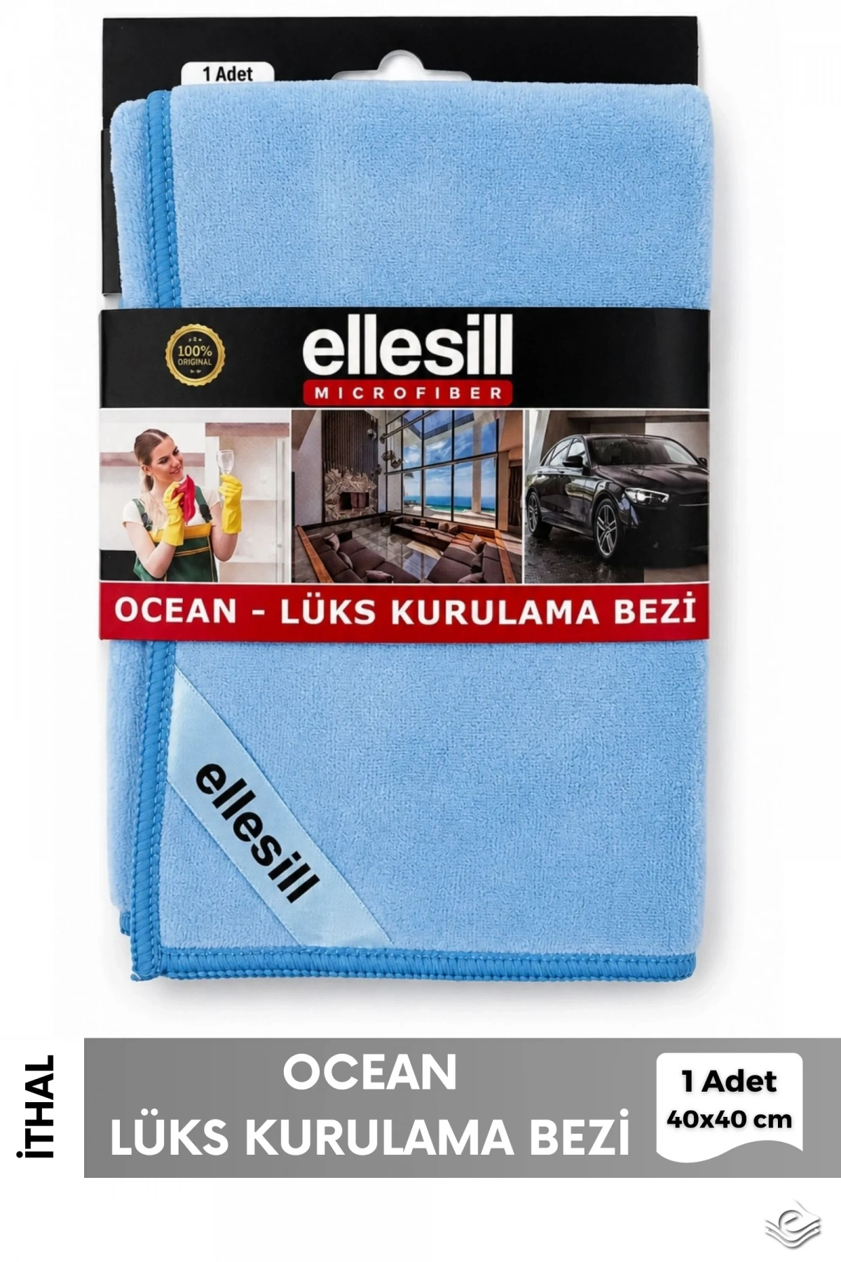 Ocean Lüks Mavi Kurulama Bezi 40x40 cm - (1 Adet)