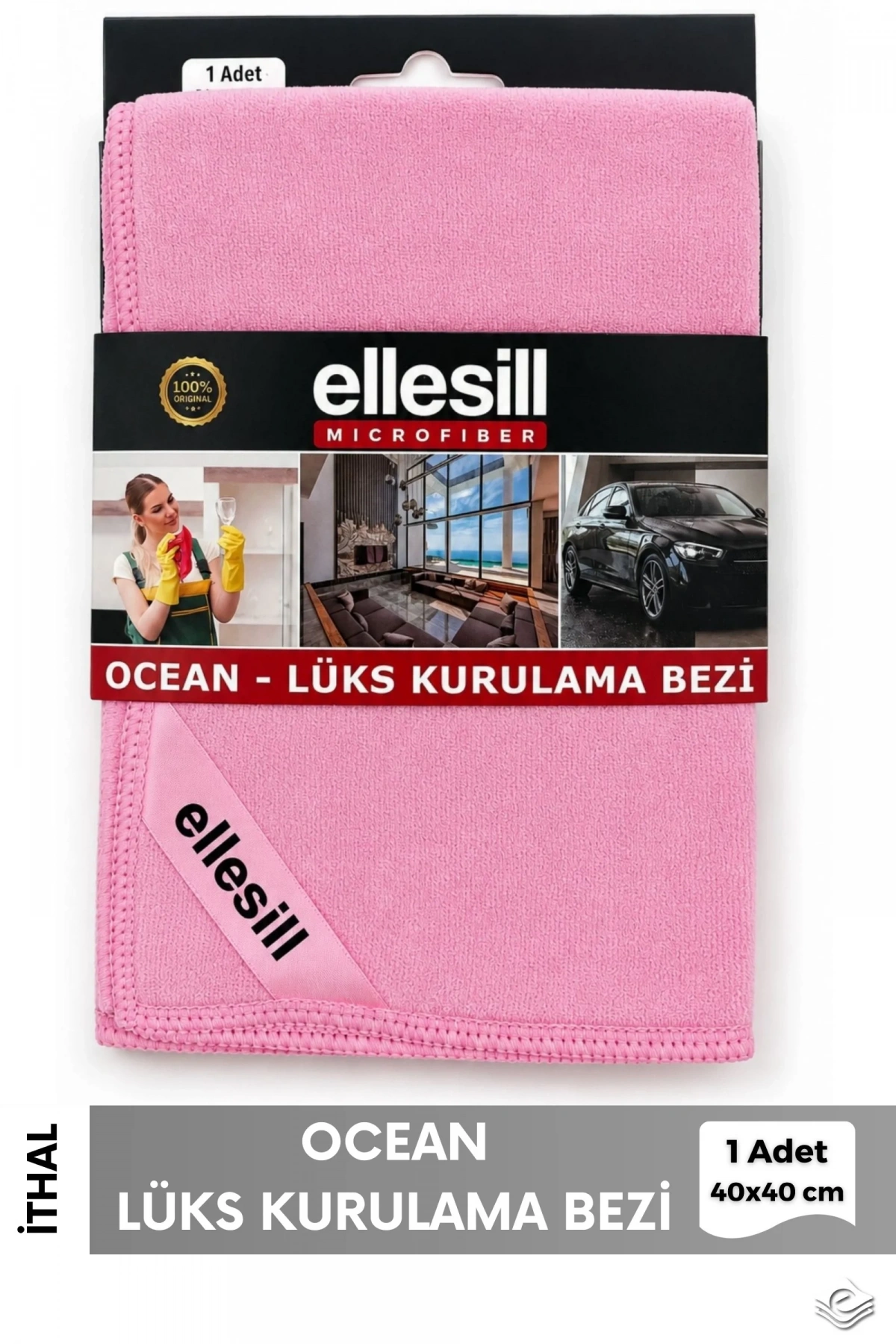 Ocean Lüks Pembe Kurulama Bezi 40x40 cm - (1 Adet)