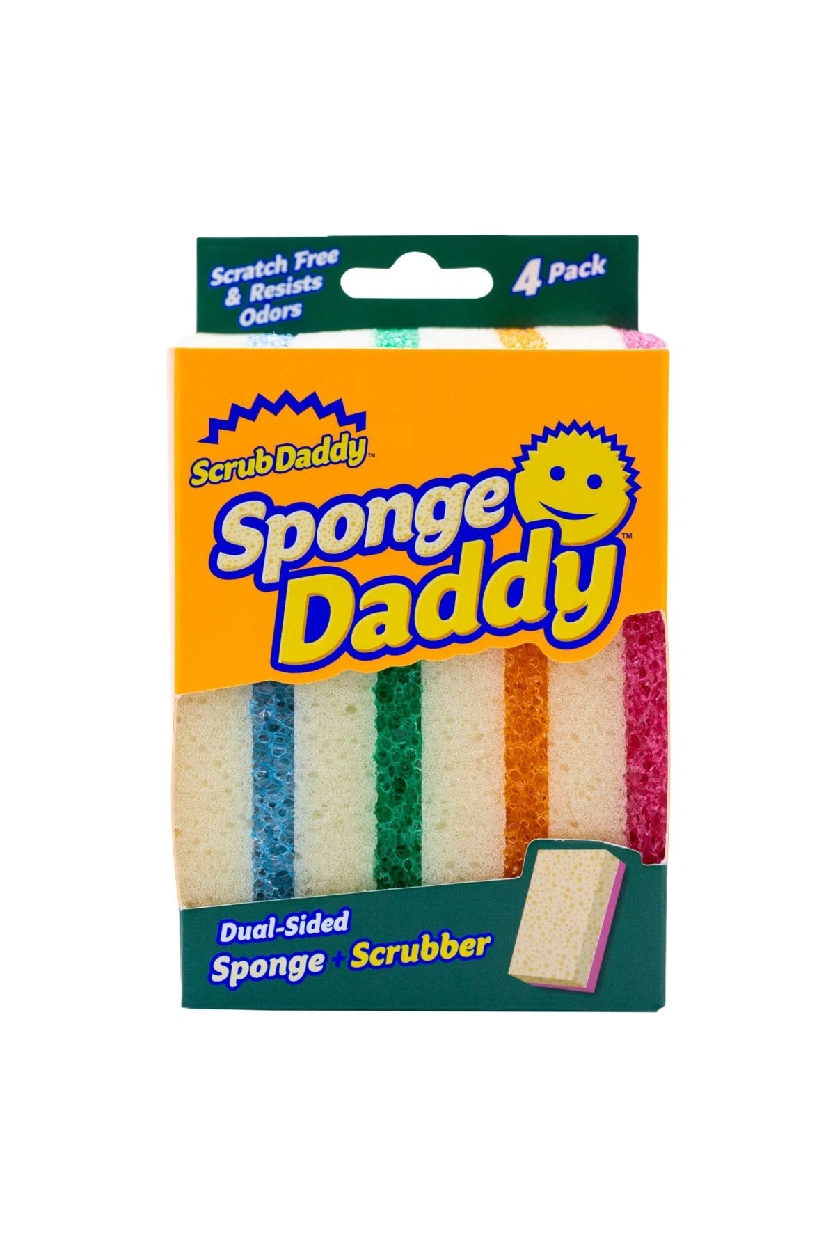 Sponge Daddy Çift Yüzeyli Bulaşık Süngeri (4lü Paket) - FlexTexture ve ResoFoam Teknolojili Sünger