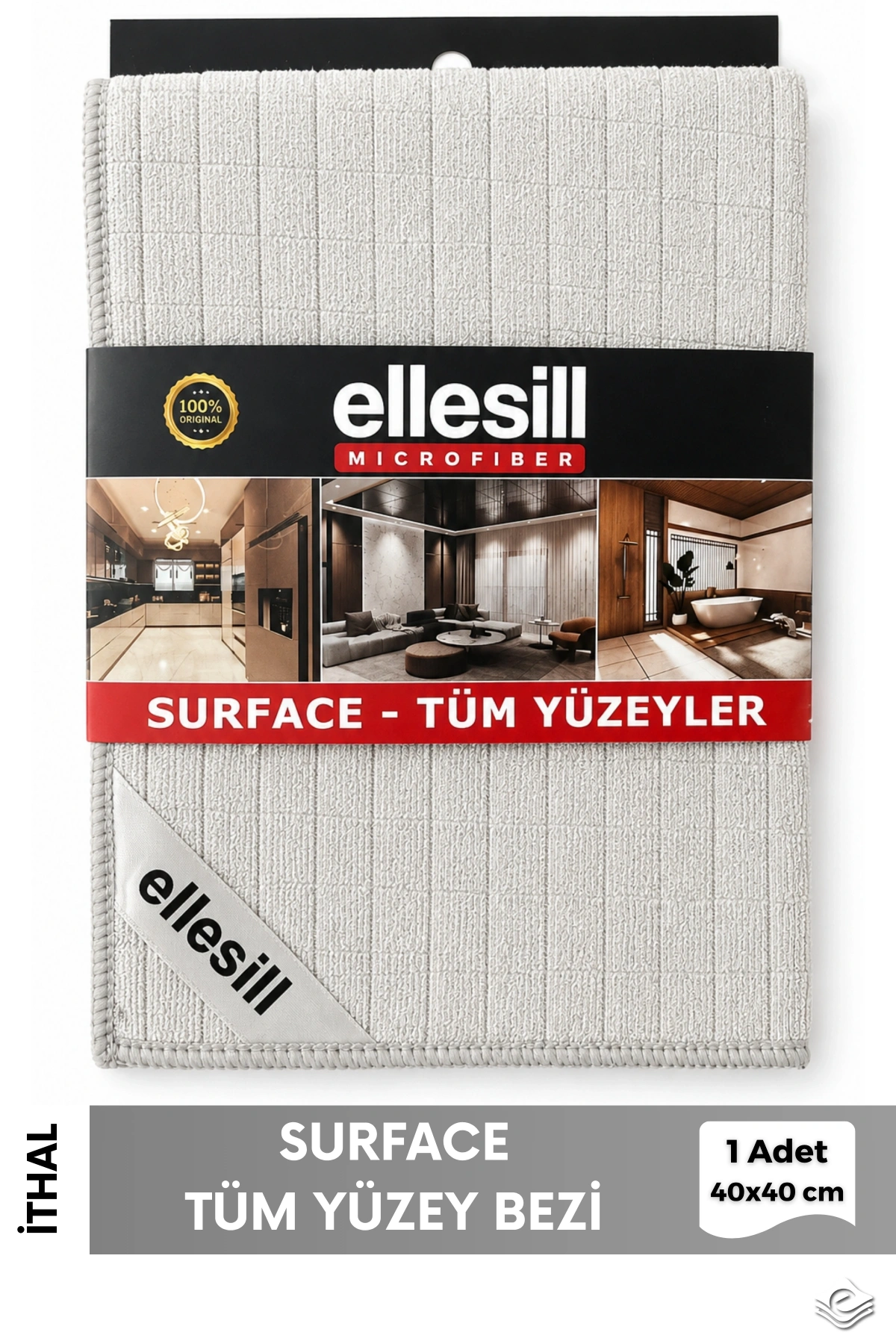 SurFace Tüm Yüzey Bezi - Gri Renk 40x40 cm