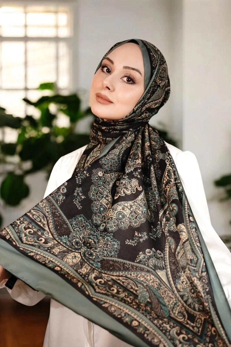Ürgüp Model Retro Şal - Haki Yeşil