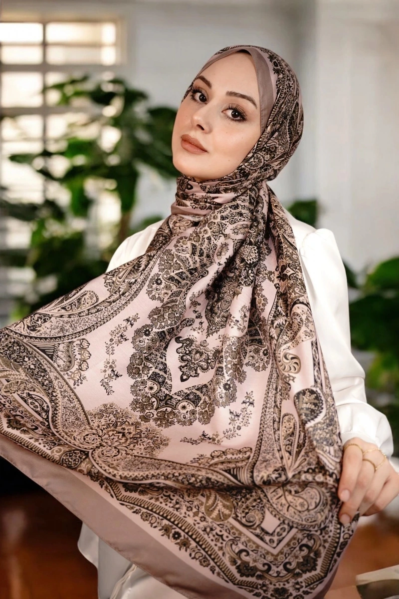 Ürgüp Model Retro Şal - Vizon