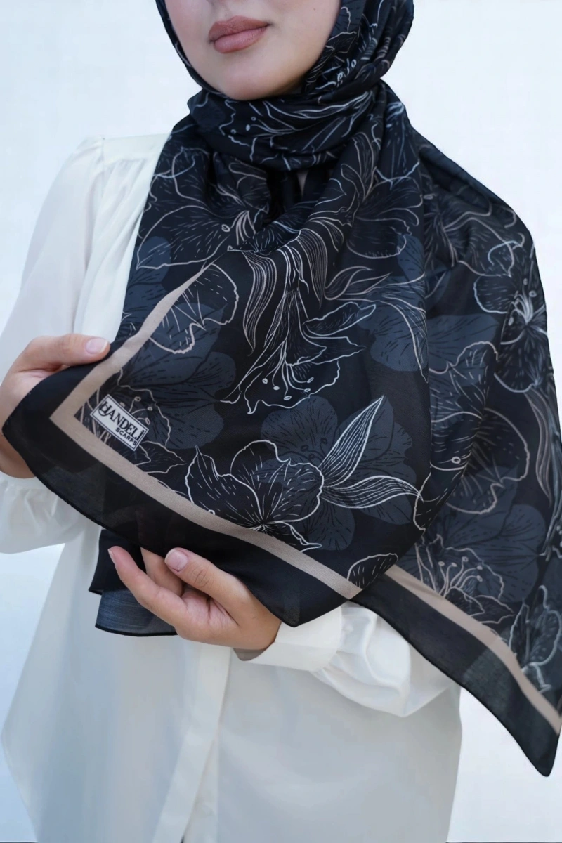 Zambak Model Retro Desen Retro Şal - 13