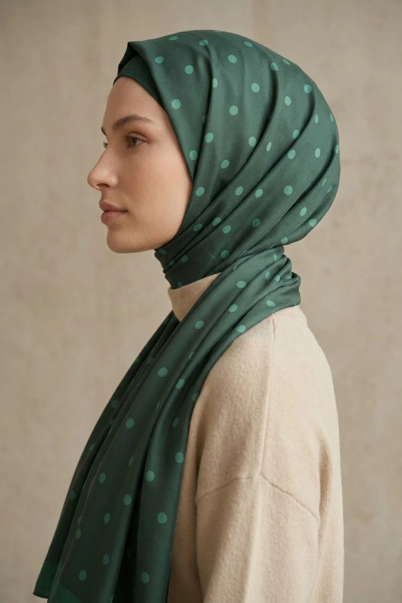 Puantiyeli Model Retro Desen Şal - 2