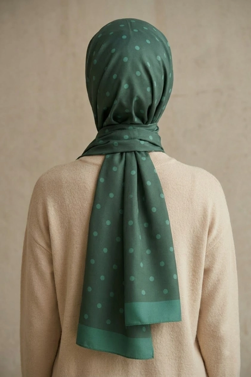 Puantiyeli Model Retro Desen Şal - 2